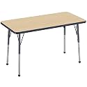 FDP 24" x 48" Rectangle Table with Ball Glide Legs - Maple/Navy