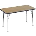FDP 24" x 48" Rectangle Table with Ball Glide Legs - Pasadena Oak/Navy