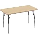 FDP 24" x 48" Rectangle Table with Ball Glide Legs - Maple/Maple/Black