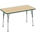 FDP 24" x 48" Rectangle Table with Ball Glide Legs - Maple/Green