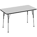 FDP 24" x 48" Rectangle Table with Ball Glide Legs - Gray/Black