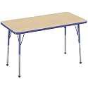 FDP 24" x 48" Rectangle Table with Ball Glide Legs - Maple/Blue