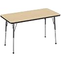 FDP 24" x 48" Rectangle Table with Ball Glide Legs - Maple/Black