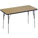 FDP 24" x 48" Rectangle Table with Swivel Glide Legs - Pasadena Oak/Navy