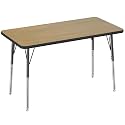 FDP 24" x 48" Rectangle Table with Swivel Glide Legs - Pasadena Oak/Black