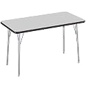 FDP 24" x 48" Rectangle Table with Swivel Glide Legs - Gray/Black/Silver