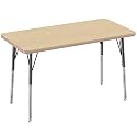 FDP 24" x 48" Rectangle Table with Swivel Glide Legs - Maple/Maple/Black