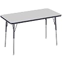 FDP 24" x 48" Rectangle Table with Swivel Glide Legs - Gray/Navy