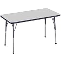 FDP 24" x 48" Rectangle Table with Ball Glide Legs - Gray/Navy, 10008-GYNV