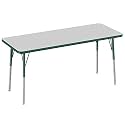 FDP 24" x 60" Rectangle Table with Swivel Glide Legs - Gray/Green