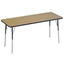 FDP 24" x 60" Rectangle Table with Swivel Glide Legs - Pasadena Oak/Navy