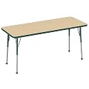 FDP 24" x 60" Rectangle Table with Ball Glide Legs - Maple/Green