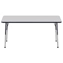 FDP 24" x 60" Rectangle Table with Ball Glide Legs - Gray/Navy, 10012-GYNV