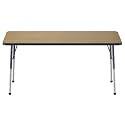 FDP 24" x 60" Rectangle Table with Ball Glide Legs - Pasadena Oak/Navy