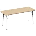 FDP 24" x 60" Rectangle Table with Ball Glide Legs - Maple/Maple/Black
