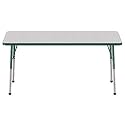 FDP 24" x 60" Rectangle Table with Ball Glide Legs - Gray/Green