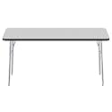 FDP 24" x 60" Rectangle Table with Swivel Glide Legs - Gray/Black/Silver