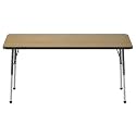 FDP 24" x 60" Rectangle Table with Ball Glide Legs - Pasadena Oak/Black
