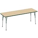 FDP 24" x 72" Rectangle Table with Ball Glide Legs - Maple/Green