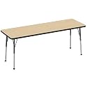 FDP 24" x 72" Rectangle Table with Ball Glide Legs - Maple/Black