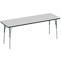 FDP 24" x 72" Rectangle Table with Swivel Glide Legs - Gray/Green