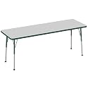 FDP 24" x 72" Rectangle Table with Ball Glide Legs - Gray/Green