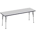 FDP 24" x 72" Rectangle Table with Ball Glide Legs - Gray/Navy, 10016-GYNV