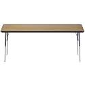FDP 24" x 72" Rectangle Table with Swivel Glide Legs - Pasadena Oak/Navy