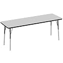 FDP 24" x 72" Rectangle Table with Swivel Glide Legs - Gray/Black