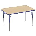 FDP 30" x 48" Rectangle Table with Ball Glide Legs - Maple/Blue