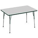 FDP 30" x 48" Rectangle Table with Ball Glide Legs - Gray/Green