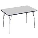 FDP 30" x 48" Rectangle Table with Swivel Glide Legs - Gray/Navy