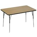 FDP 30" x 48" Rectangle Table with Swivel Glide Legs - Pasadena Oak/Black