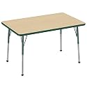 FDP 30" x 48" Rectangle Table with Ball Glide Legs - Maple/Green