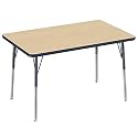 FDP 30" x 48" Rectangle Table with Swivel Glide Legs - Maple/Navy