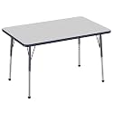 FDP 30" x 48" Rectangle Table with Ball Glide Legs - Gray/Navy, 10020-GYNV
