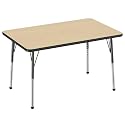 FDP 30" x 48" Rectangle Table with Ball Glide Legs - Maple/Black