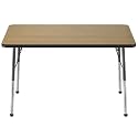 FDP 30" x 48" Rectangle Table with Ball Glide Legs - Pasadena Oak/Black