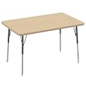 FDP 30" x 48" Rectangle Table with Swivel Glide Legs - Maple/Maple/Black