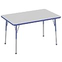FDP 30" x 48" Rectangle Table with Ball Glide Legs - Gray/Blue, 10020-GYBL