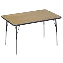 FDP 30" x 48" Rectangle Table with Swivel Glide Legs - Pasadena Oak/Navy