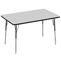 FDP 30" x 48" Rectangle Table with Swivel Glide Legs - Gray/Black