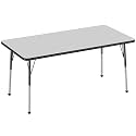 FDP 30" x 60" Rectangle Table with Ball Glide Legs - Gray/Black