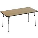 FDP 30" x 60" Rectangle Table with Ball Glide Legs - Pasadena Oak/Black