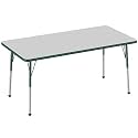 FDP 30" x 60" Rectangle Table with Ball Glide Legs - Gray/Green