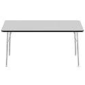 FDP 30" x 60" Rectangle Table with Swivel Glide Legs - Gray/Black/Silver