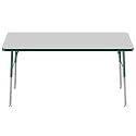FDP 30" x 60" Rectangle Table with Swivel Glide Legs - Gray/Green