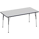 FDP 30" x 60" Rectangle Table with Ball Glide Legs - Gray/Navy, 10024-GYNV