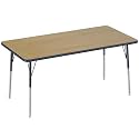 FDP 30" x 60" Rectangle Table with Swivel Glide Legs - Pasadena Oak/Navy
