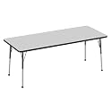 FDP 30" x 72" Rectangle Table with Ball Glide Legs - Gray/Black